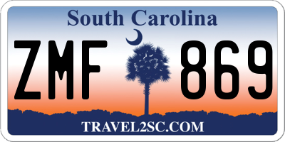 SC license plate ZMF869