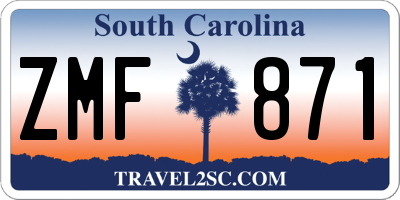 SC license plate ZMF871