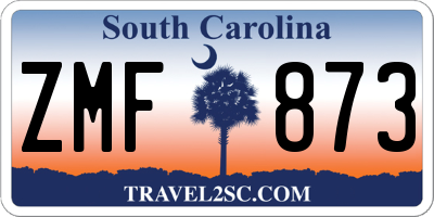SC license plate ZMF873