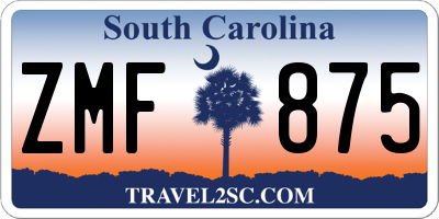 SC license plate ZMF875