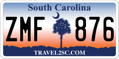 SC license plate ZMF876