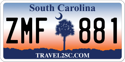 SC license plate ZMF881