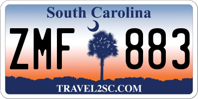 SC license plate ZMF883