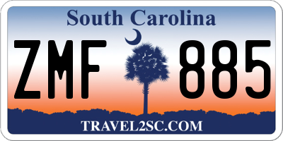 SC license plate ZMF885