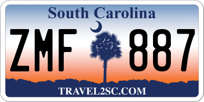 SC license plate ZMF887