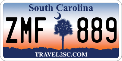SC license plate ZMF889