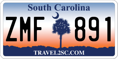 SC license plate ZMF891