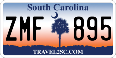 SC license plate ZMF895