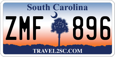 SC license plate ZMF896