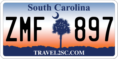 SC license plate ZMF897