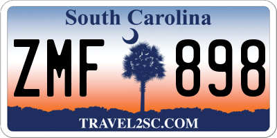 SC license plate ZMF898