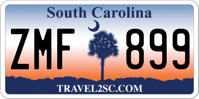 SC license plate ZMF899
