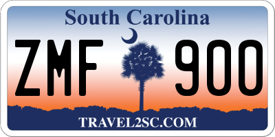 SC license plate ZMF900