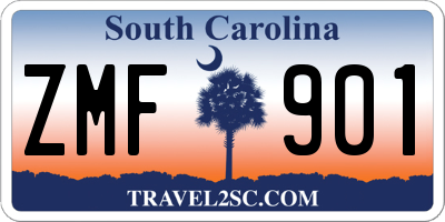 SC license plate ZMF901