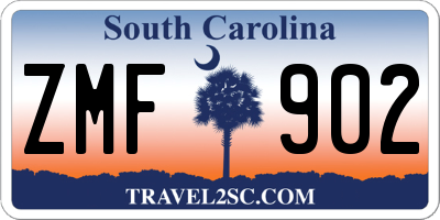 SC license plate ZMF902