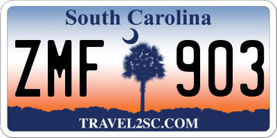 SC license plate ZMF903