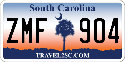 SC license plate ZMF904