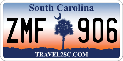 SC license plate ZMF906