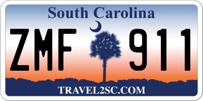 SC license plate ZMF911