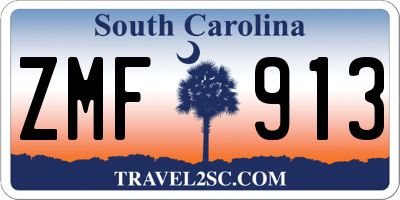 SC license plate ZMF913