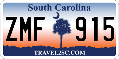 SC license plate ZMF915