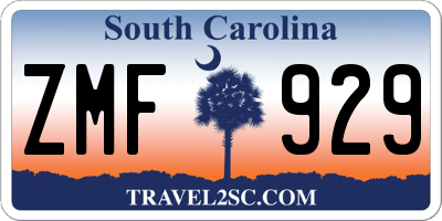 SC license plate ZMF929