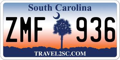 SC license plate ZMF936