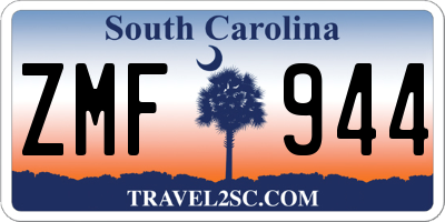 SC license plate ZMF944