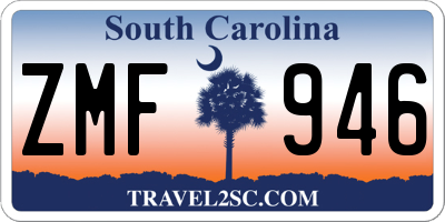SC license plate ZMF946