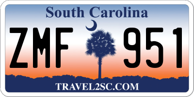 SC license plate ZMF951