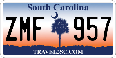 SC license plate ZMF957
