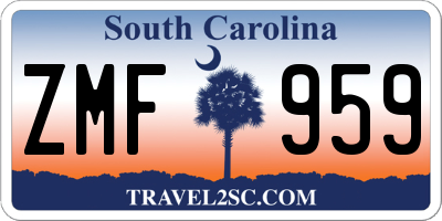 SC license plate ZMF959