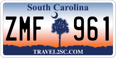 SC license plate ZMF961