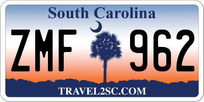 SC license plate ZMF962