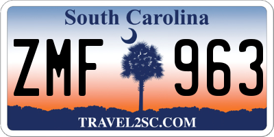 SC license plate ZMF963