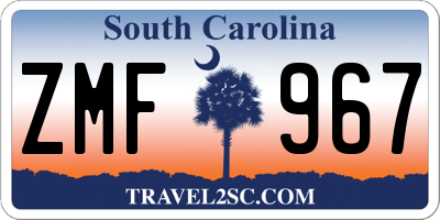 SC license plate ZMF967