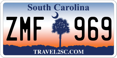 SC license plate ZMF969