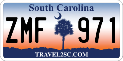 SC license plate ZMF971