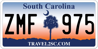 SC license plate ZMF975