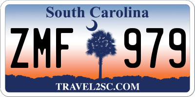SC license plate ZMF979