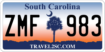 SC license plate ZMF983