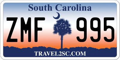SC license plate ZMF995