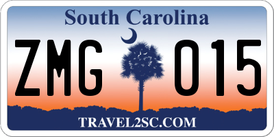SC license plate ZMG015