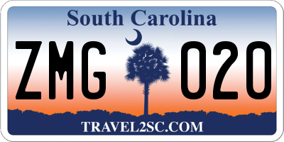 SC license plate ZMG020