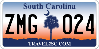 SC license plate ZMG024