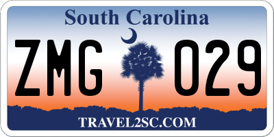 SC license plate ZMG029