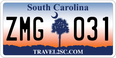 SC license plate ZMG031