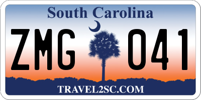 SC license plate ZMG041