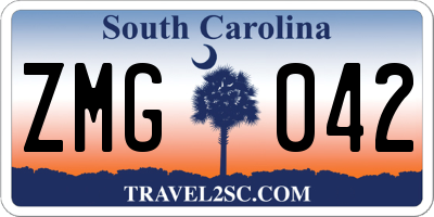 SC license plate ZMG042
