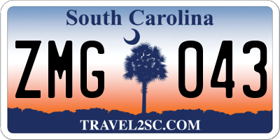 SC license plate ZMG043